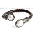 Fashion Leather Gemstone Bracelet Jewelry for Lady Girl